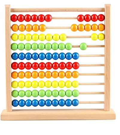 KABENFIS Abakus aus Holz mit Zählperlen Lernspielzeug für Kinder Jungen und Mädchen