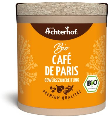 Café de Paris Gewürzzubereitung Bio 53g | einmalige Geschmacksnote | aus 13 Kräutern und Gewürzen | ideal für Café de Paris Butter oder Sauce | vom Achterhof