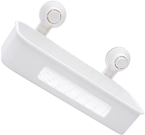 Cabilock Saugnapf-rack-aufbewahrungsbox Badregal Ecke Duschwanne Mit Saugnäpfen Badezimmerregal Vakuum Wandkorb Eckablage Zahnbürstenbecherhalter Eckkorb Mauer Weiß Aufbewahrungskiste