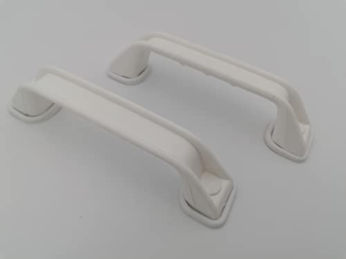 CR-MOESANCO® Set di 2 maniglie manovra per rimorchio roulotte o barca. Set di maniglie per mobili (bianco)