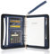 GraduatePro Klemmbrettmappe A5 mit Deckel Reißverschluss Leder Organizer Mappe Dokumentenmappe Ordner Clipboard Outdoor Blau