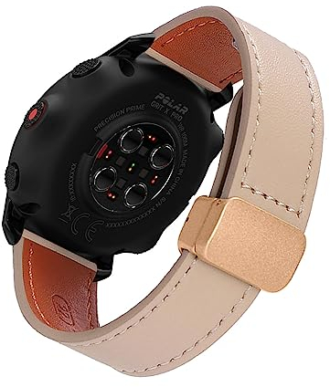 SABSEN Lederarmband für Polar Grit X Pro/Grit X Armband, Magnetische Leder Ersatzarmband, Magnetische Mehrfache Farben Slim Leather Ersatzband Kompatibel mit Armband Polar Grit X Pro/Grit X (J)