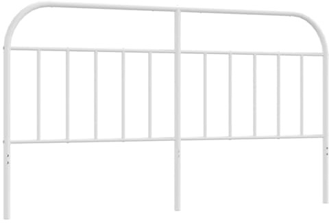 vidaXL Kopfteil, Bettkopfteil aus Stahl Metallkonstruktion, Betthaupt für Bett Metallbett Bettgestell, Schlafzimmer Bettzubehör, Metall Weiß 160cm