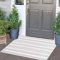 Grau-weiß gestreifter Outdoor-Teppich, 61 x 89,9 cm, Fußmatte, maschinenwaschbar, Baumwolle, handgewebter Eingangsteppich für Veranda/Eingang/Wäsche/Badezimmer/Schlafzimmer