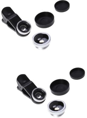 OSALADI 2pcs Phone Camera Wide Angle Macro Lens Fisheye Clip Smartphones Silver Total Compatibility for Capturing Landscapes Close-ups