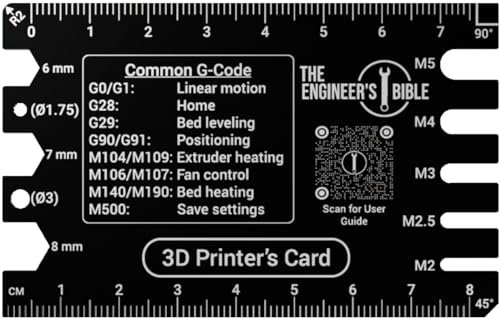 3D Printer’s Card - Credit Card Wallet Sized Tool for 3D Printing Enthusiasts - Stainless Steel Ruler with 3D Printing Information and Gauges - Engineer Gifts and Accessories