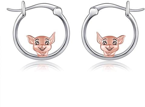 Schwein Ohrringe S925 Sterling Silber Niedliche Schwein eheroop Ohrringe Schmuck für Frauen Mädchen Geschenke für Schweineliebhaber