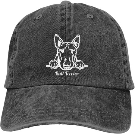Baseballkappe im französischen Bulldoggen-Look, verstellbar, originell, klassisch, niedriges Profil, Baumwolle, für Herren und Damen, Bullterrier Look Schwarz 17, Einheitsgr��e