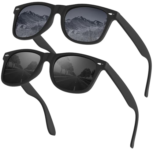 Gtievruo Sonnenbrille Herren Polarisiert Eckig Sonnenbrillen Damen Retro UV400 Schutz für Autofahren Sunglasses Men Woman Designer (Traditionelle Farben)