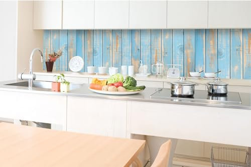 Dimex Küchenrückwand Folie Selbstklebend SCHÄBIGEM Holz 350 x 60 cm | Klebefolie - Dekofolie - Spritzschutz für Küche | Made in EU