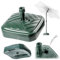 KADAX Pied de parasol rond à remplir avec du sable, de l'eau ou du gravier, support en plastique pour jardin, terrasse, plage (version 1 carré, vert)