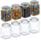 Relaxdays Vorratsgläser mit Deckel, 8er Set, Glas, 750 ml, eckige Vorratsdosen, luftdichte Glasbehälter, transparent