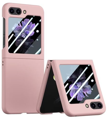 EASSGU Custodia in Silicone Adatta per Samsung Galaxy Z Flip6 / Samsung Galaxy Flip 6 2024 (6.7 Inches), PC Cover per Telefono Resistente Alla Caduta e Ai Graffi - Rosa