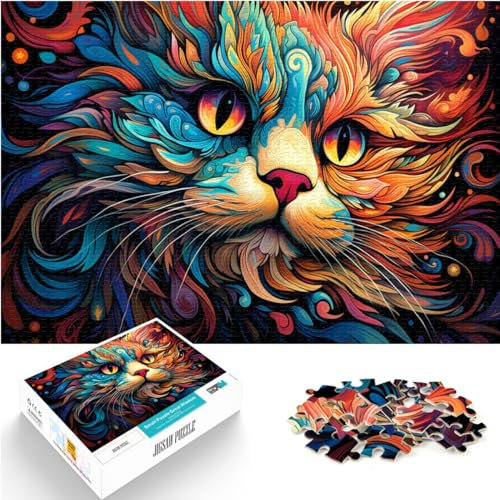 Jigsaw Puzzle Ragdoll cat eyes Puzzles 1000 Pieces Wood Puzzle Every Piece is Unique - Challenging Family Fun Game 1000pcs（50x75cm）