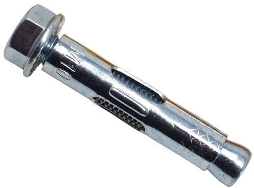 MasonMate MAMSAM1050 Hex Nut Sleeve Anchor M10 x 50mm (50) Bolts, Silver