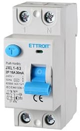 ETTROIT INTERRUTTORE DIFFERENZIALE PURO SALVAVITA PER BARRA DIN 2 MODULI 2P 16-25-40-63A 240V 30mA 6KA (16A)