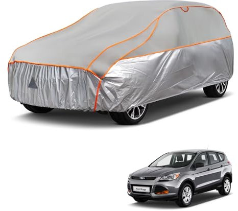 kayme Hagelschutzplane Auto Autoabdeckung Wasserdicht Atmungsaktiv，Hagelschutz Vollgarage Passend für Ford Kuga（2018-2024）, Hagelschutzgarage Abdeckplane für Hagel Sonne Regen Schutz, Grau