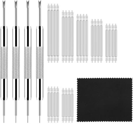 Giantree 33 Stück Uhren Federstegwerkzeug Set, Ersatz-Set für Uhrenarmbandstifte, Edelstahl Uhr Federstifte Uhrenstifte Uhrenarmband Reparatur Set Uhrenarmband Werkzeug Uhrenarmband Link Pins