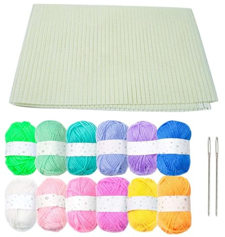 alloneslife Leinen-Stickstoff und Stickgarn, Nadel-Set, Handarbeit, Stoff zum Sticken, Nähen