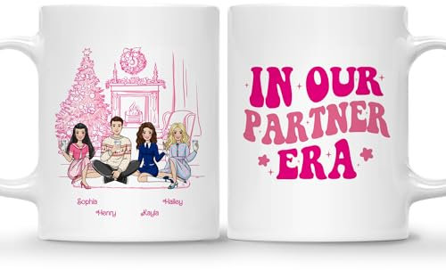 Taza de café personalizada (2 hombres y mujeres) In Our Sibling Era Good Friends, tazas personalizadas para mejores amigas para mujeres, elige nombre, taza de amistad personalizada, regalos para
