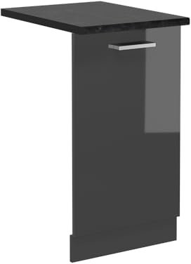 Vicco Tapa del lavavajillas R-Line, Antracita Alto Brillo, 45 cm, ET Antracita