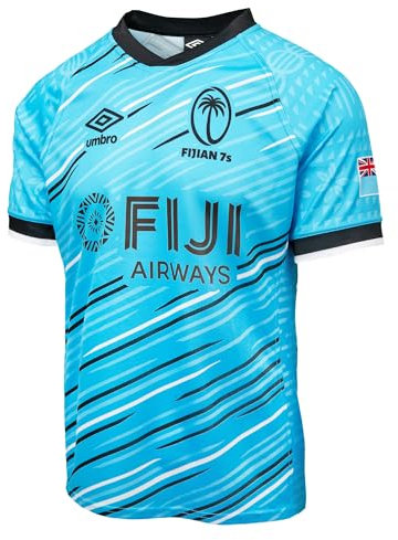 Umbro Herren 25/26 Fiji 7's Rugby Away Trikot, Blau/Schwarz, Mittel