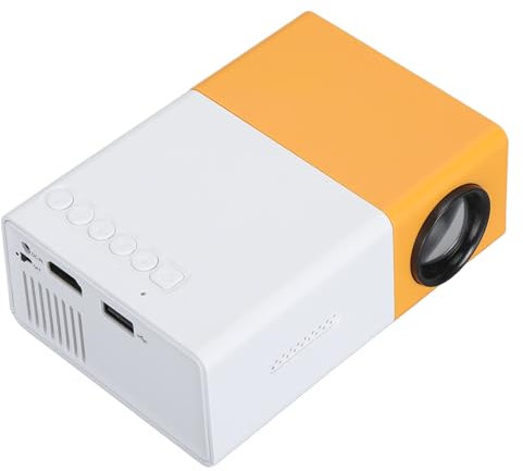 Der Gelb -weiße -Projektor, Tragbarer LED -Projektor Unterstützt die Auflösung von 1920x1080p mit Hd Transparenter Linse, Mehreren Häfen, HiFi -Stereo -Lautsprechern mit (EU