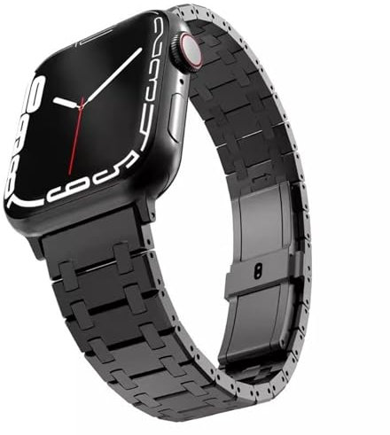 Quirxio Correa de acero inoxidable para Apple Watch Ultra band 49mm 38/40/41mm 42/44/45mm S10 42MM 46MM pulsera para s 10 9 8 7 Se 6 5 4 Se(Black,S10 46MM)