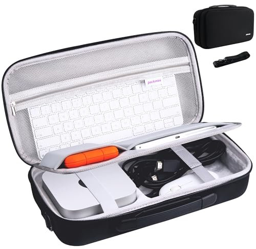 Travel Case for Apple Mac mini M4/M4 Pro - Mac mini M4 Case with Magic Keyboard/Trackpad Compartments | Portable Organizer for Business Travel,Mobile Office Cable Organiser Bags