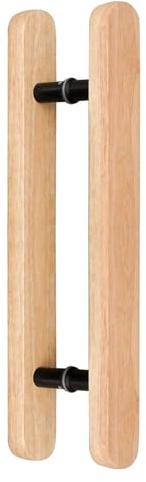 Nuxipal Wood Glass Door Handle 16in,Sauna Room Handle Double Sided Push Pull Door Handles,H Shape Wooden Sliding Barn Door Handle,Indoor Outdoor Commercial Push Handle Set