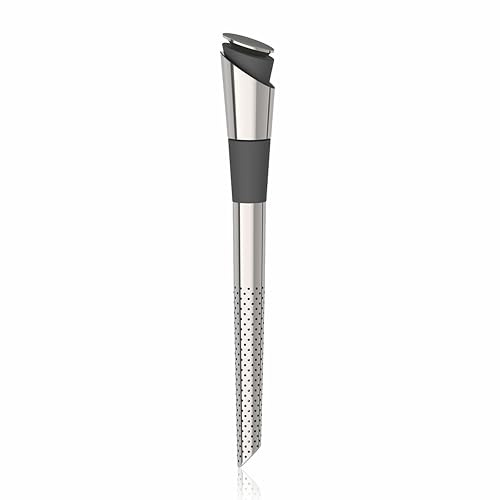 Wine Filter and Pourer – Drip-Free Stainless Steel Wine Spout with Integrated Filter and Leak-Proof Silicone Stopper – Removes Sediment, Softens Tannins and Preserves Wine – Dishwasher Safe