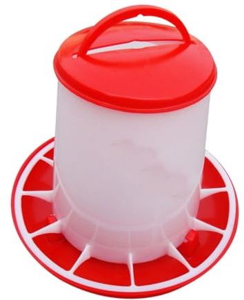 Milageto Chicken Feeder feed Bucket Sturdy Portable Food Dispenser Poultry Feeder for Small Poultry Quail Chicks Birds Countryside, 6kg