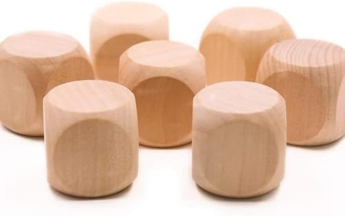 10 Stück Holzwürfel, 6-seitig, blanko, runde Eckwürfel, DIY, Graffiti, Handwerk, Spielzeug, Brettspiel, Partyzubehör, Spiel (1,8 cm)