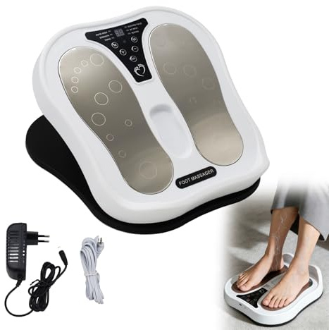 EMS Fußmassagegerät – TENS & EMS Kreislaufstimulator mit 4 Elektrodenpads, 8 Modi & 50 Intensitätsstufen, zur Schmerzlinderung und Verbesserung der Durchblutung