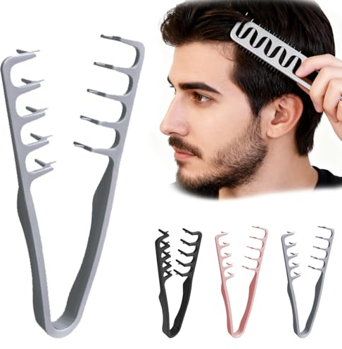 BSITSSS 3 Stück Styling Kamm Mit Textur, Volumen Lockenkamm, Textur Kamm Haarkamm Männer Wide Tooth Comb Texturkamm für Haar Styling Männer und Frauen