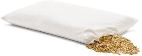 Kräuterhaus Sanct Bernhard Almohada de espelta Natural 60x40 cm – Cojín Cervical ergonómico y Transpirable con Funda de algodón y ortiga orgánica – Se Adapta a Cabeza, Cuello y Hombros