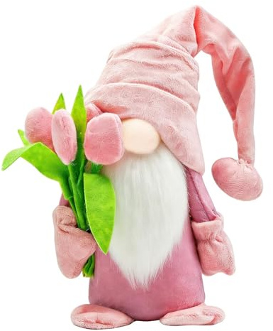 Gnomo Primavera Tulipani Decorazione Interna, Peluche Gnomo, Spring Tulips