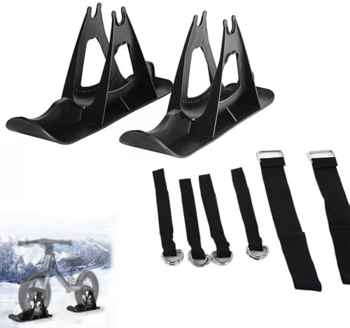 Goncliff Snow Scooter，Snow Skis Set for Balance Bikes，Essential Winter Accessory | Transform 12 Balance Bike for Sledding Hills | Quick No-Tool Setup | Durable Plastic（Black）