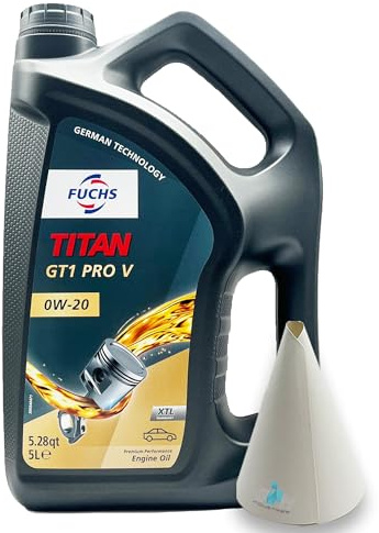 Fuchs Titan GT1 PRO V | 0W-20 | 5 L | kompatibel mit Volvo VCC RBS0-2AE | Motorenöl | Motoröl | Ölwechsel | Öl | SAE 0W20 | ACEA A1 / B 1 | mit Benzin & Dieselmotoren nach Freigabe