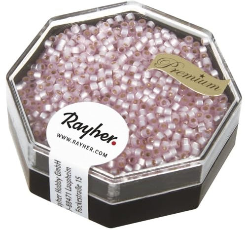 Rayher Perles Miyuki Delica-Rocailles 1,6mm ø bte 6 g rose effet nacré, 14766258