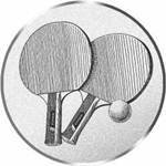 S.B.J - Sportland Pokal/Medaille Emblem, Motiv Tischtennis, Durchmesser 50 mm, Silber