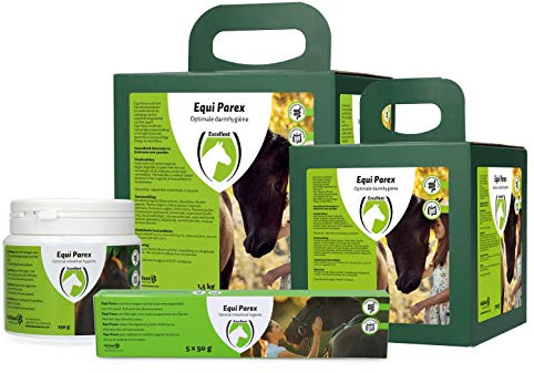 Excellent Equi Parex – 5 x 50 g (1 Kur) – Kräuterbasierte Darmkur für Pferde – Unterstützt Verdauung & Darmflora – Ergänzungsfuttermittel