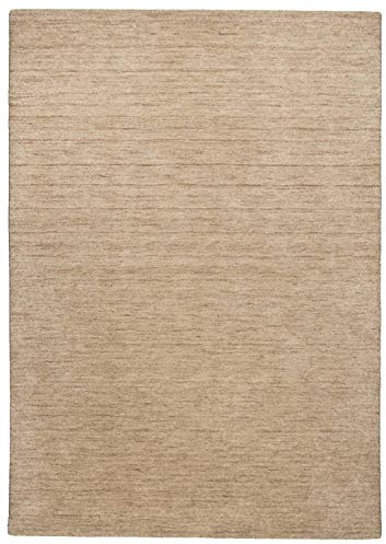 Teppich aus 100% Schurwolle; handgewebt | Größe: 70 x 140 cm; Farbe: Beige | THEKO die markenteppiche - Haltu
