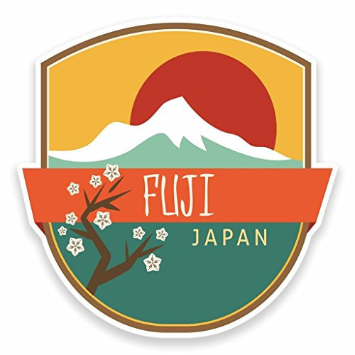 2 x Mount Fuji Japan japanische Vinyl Aufkleber Aufkleber Laptop Auto Reise Gepäck Label Tag # Kimono Uni - 10cm/100mm Wide