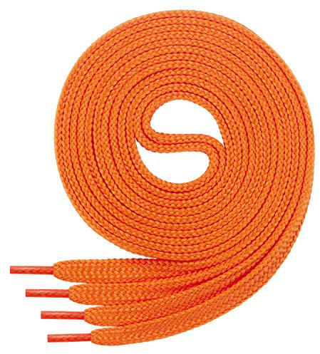 Di Ficchiano 1 Paar SCHNÜRSENKEL orange flach 7mm breit für Sneaker Sportschuhe Lederschuhe - flache Schuhbänder sehr reißfest - Shoe Laces Farbe: orange 60cm
