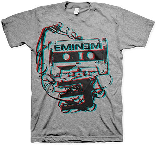 Eminem Tape Cassette Poster Rap Music ufficiale, maglietta grigia da uomo, taglia M