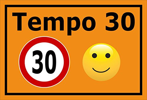 Melis-Folienwerkstatt Schild - Tempo 30-60x40cm | 3mm Aluverbund - S00040-043-E - 20 Varianten