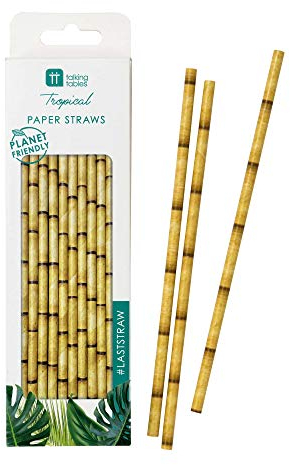Talking Tables FST6-STRAW Tropische Tropical Fiesta Paper Straws 30 Pk, Papier, Palmstrohhalme