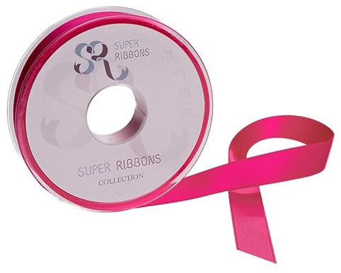 SR SUPER RIBBONS®™ Satin Ribbons Gift Wrapping, Party Decoration, Wedding car, Christmas, Balloons, Hair, Cake, Presents, Wedding Bouquet (Hot Pink 6mm x 20m)