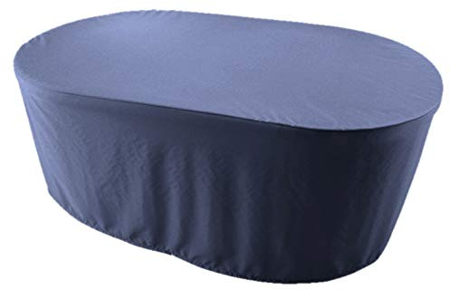 Kaufpirat Premium Abdeckplane Oval 180x110x70 cm Essbank Sitzbank Holzbank Gartenmöbel Gartentisch Hülle Abdeckung Haube Schutzhülle Abdeckhaube 900 D, 500 g/m², 6.000 mm WasserbeständigkeitAnthrazit